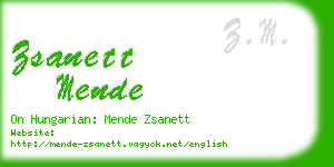 zsanett mende business card